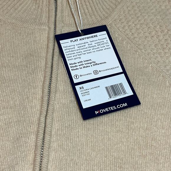 Movetes Cashmere Zip Sweater XS NWT - Picture 2 of 6